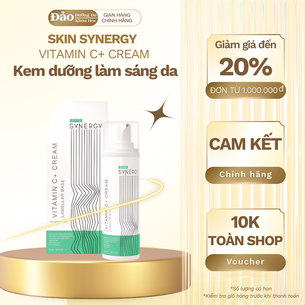 Kem dưỡng da Skin Synergy Vitamin C+ Cream giúp làm sáng, đều màu và cải thiện sắc da 50ml