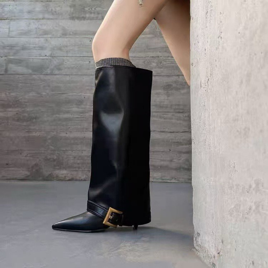 [HÀNG CÓ SẴN] Size 35-42 Bốt ống quần da mềm gót nhọn cho nữ [925]