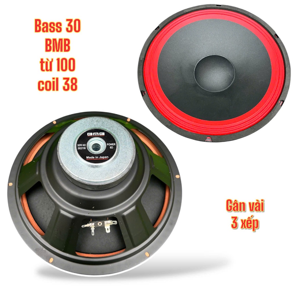 loa bass 30 BMB từ 100 coil 38  gân xếp đỏ bass bay nghe hát karaoke hay - giá 1 củ