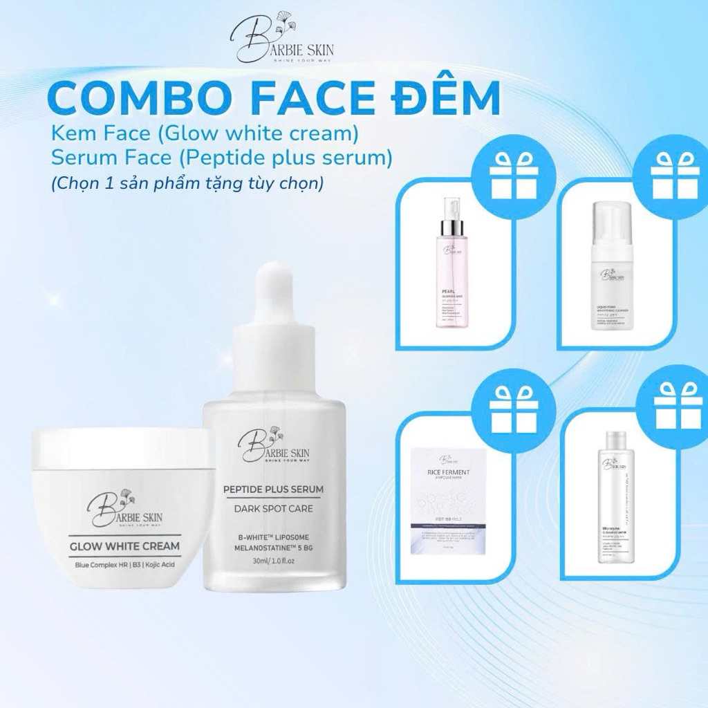 COMBO KEM FACE ĐÊM BARBIE SKIN TẶNG KÈM QUÀ TỰ CHỌN