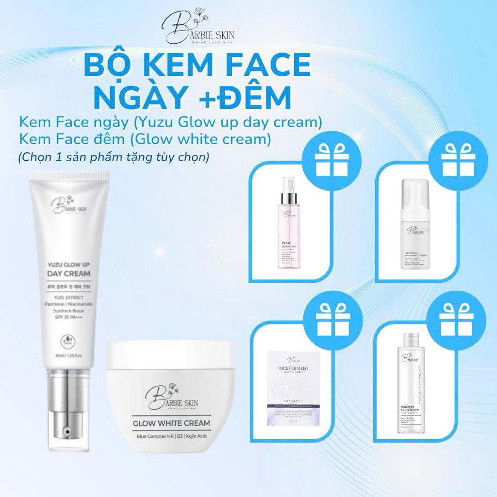 COMBO KEM FACE ĐÊM NGÀY BARBIE SKIN – SÁNG TỐI HOÀN HẢO