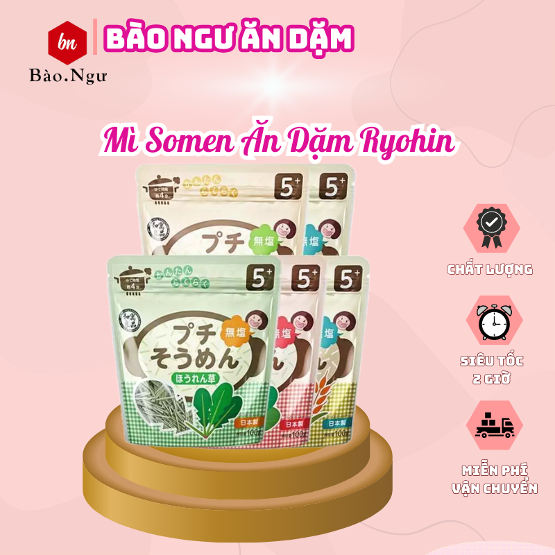 Mì Somen Rau Củ Ryohin Nhật Bản 100g – Dành Cho Bé Ăn Dặm Từ 5 Tháng Tuổi // Edison Mama
