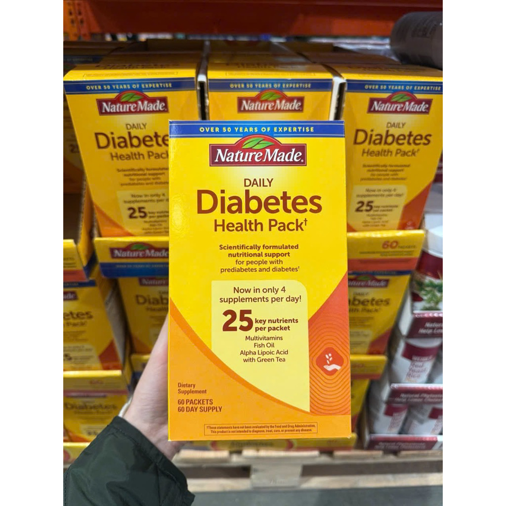 Vitamin Cho Người Tiểu Đường Diabetes Health Pack Nature Made 60Gói -MẪU MỚI -BILL MỸ