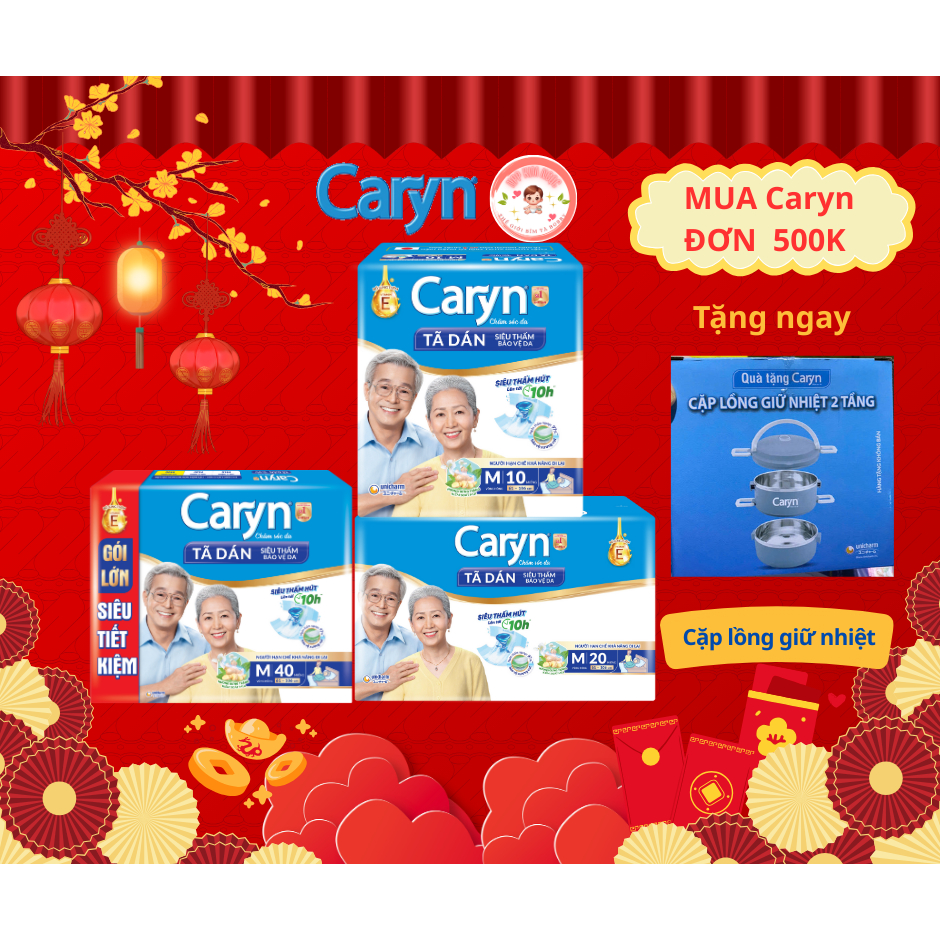 Tã Dán Caryn size M10/M20/M40 gói lớn - Kim Ngọc