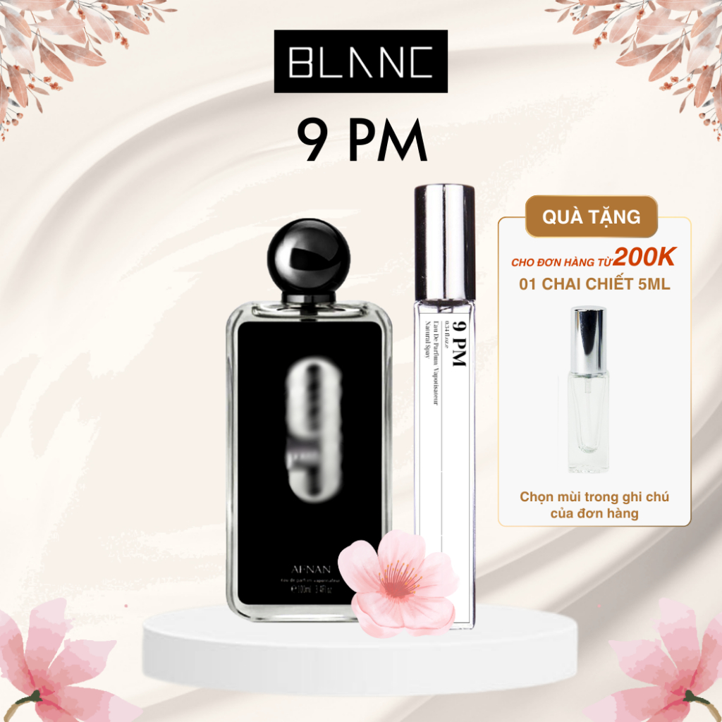Nước Hoa Nam Chiết 9PM BLANC PERFUME, Dầu Thơm Hương Vani Phương Đông, Mạnh Mẽ, Nam Tính