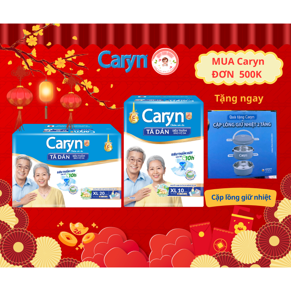 Tã dán Caryn size XL10/XL20 gối lớn - Kim Ngọc