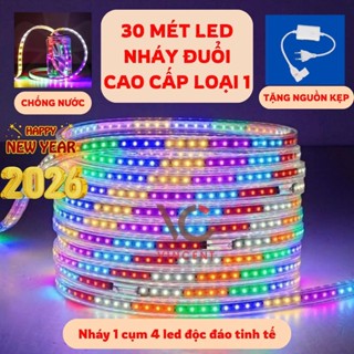 Dây đèn led trang trí nháy đuổi SMD2835đa sắc màu bọc plastic 5M,10M,20M,30M chống nước,Tặng Nguồn 220V,đèn led hắt trần