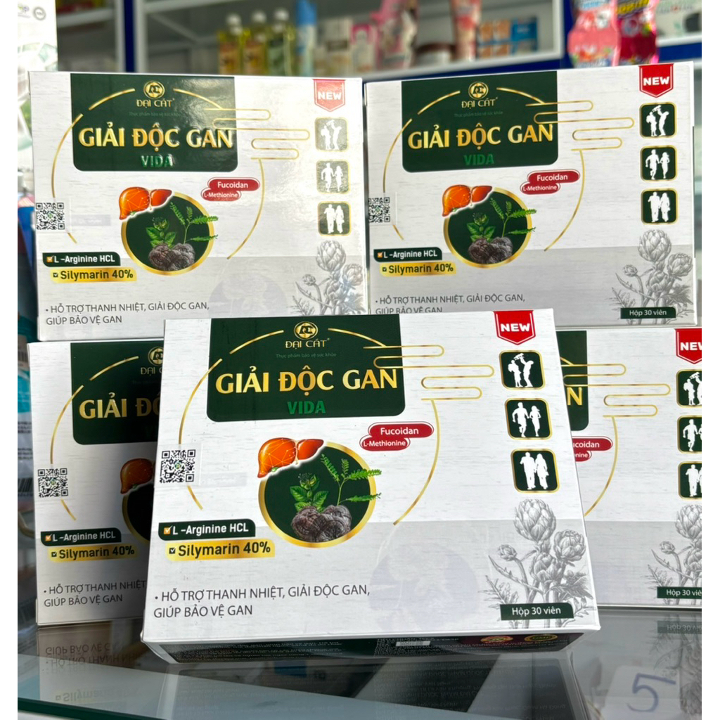 Viên Bổ Gan, Giải Độc Gan Arginine 500 Liver Detox Dành Cho Người Nóng Trong - Da Dẻ Xanh Xao Mụn Nh