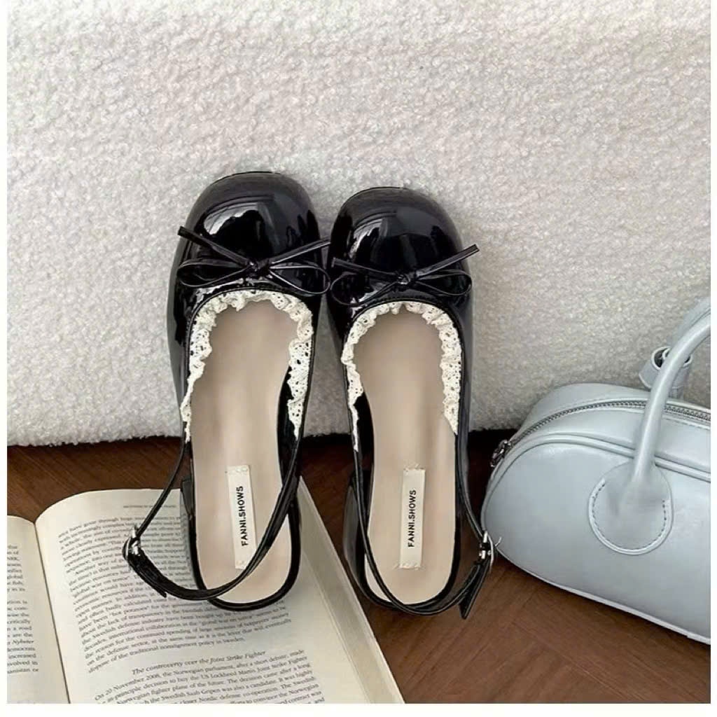 giày búp bê lolita viền nâu mẫu mới mã 38