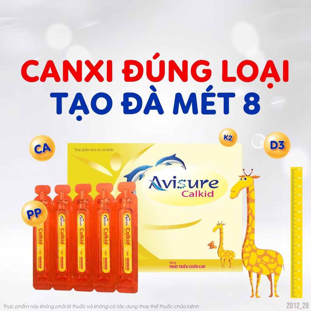 Avisure Calkid canxi hữu cơ cho bé,dạng nước, vị cam, dễ uống,giúp bé tăng chiều cao, xương chắc khỏ