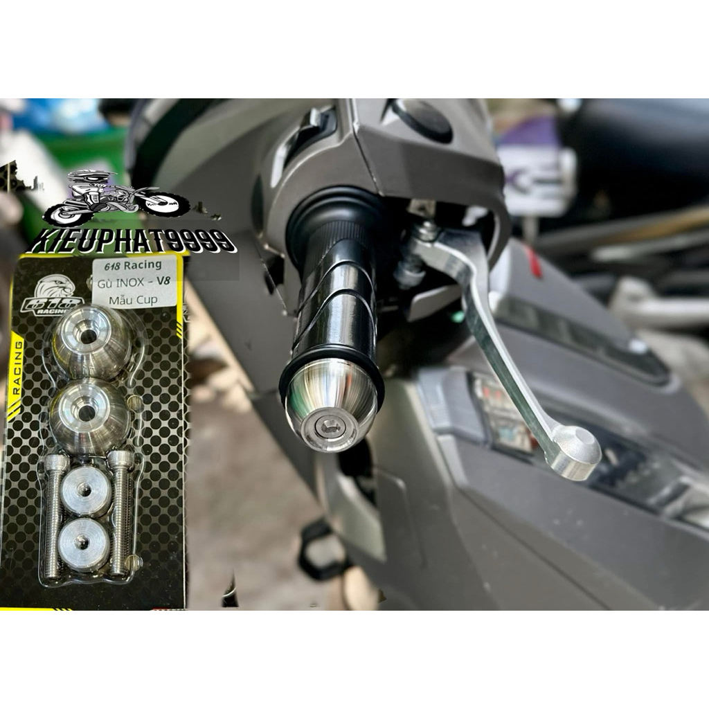 Gù INOX 618 Racing V8 Chính hãng / Gù tay lái xe máy inox 618