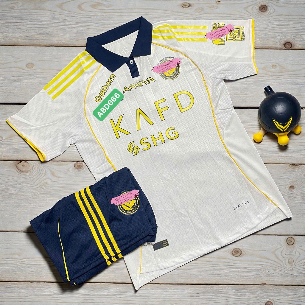 Bộ Quần Áo Bóng Đá CLB Al Nassr Sân Khách 2025/26, Bản Ronaldo - Vải Thái Vẩy Rồng Cao Cấp