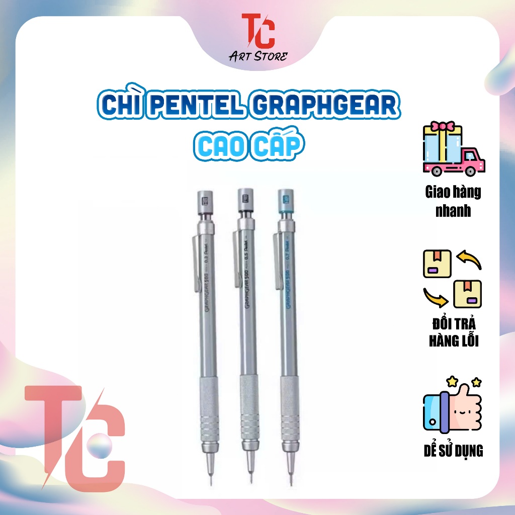 Bút Chì Kim Cao Cấp Pentel GraphGear 500 - Chì Bấm Kỹ Thuật Chuyên Nghiệp - TC Art Store