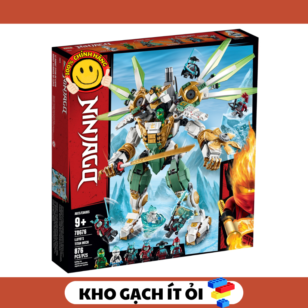 Set 70676 - Chỉ gạch Mech + Sách - Lloyd's Titan Mech - No box/minifigures