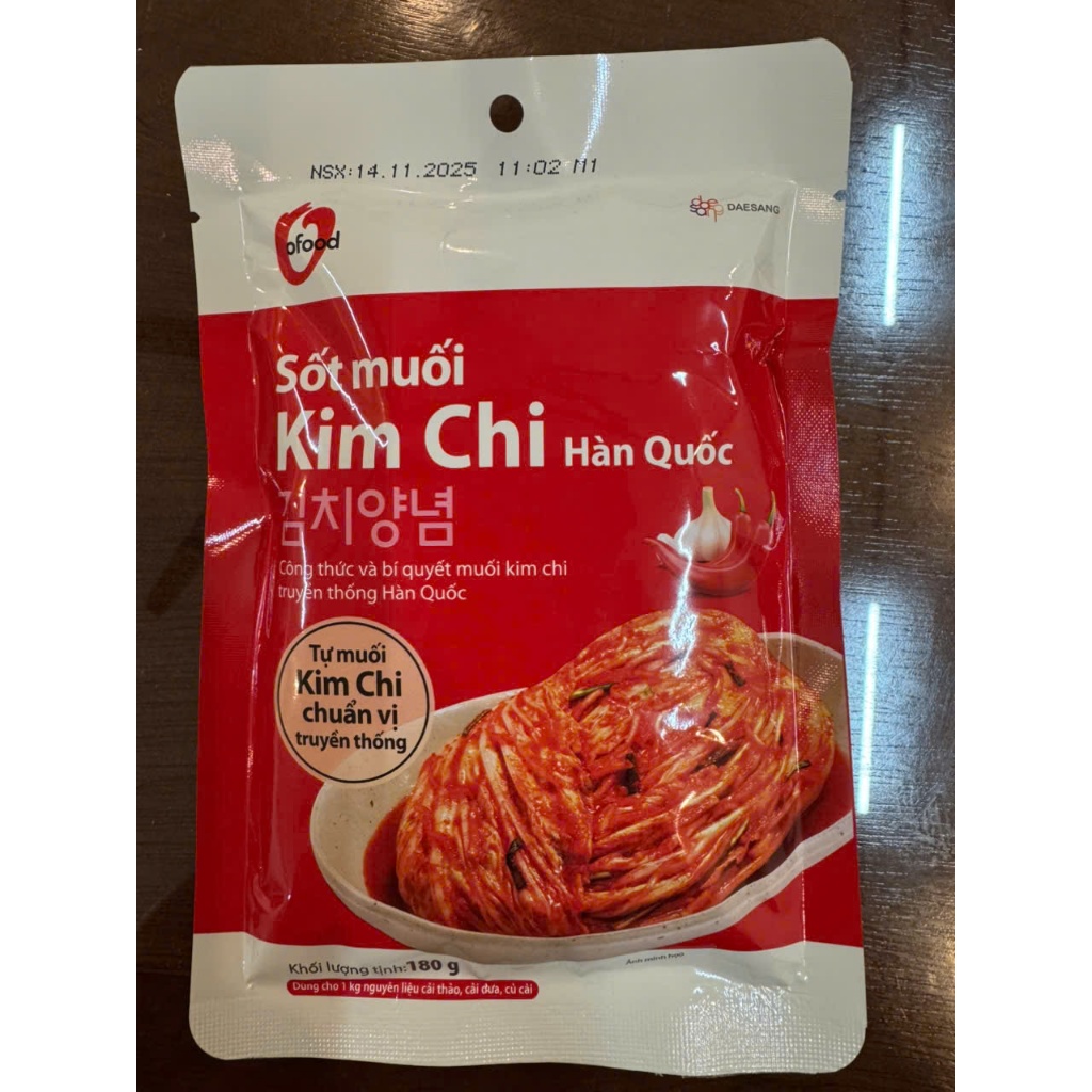 [Combo 6] Sốt muối kim chi Ofood 180g đủ 2 vị cay và cay dịu chuẩn vị Hàn, làm được 1kg rau củ