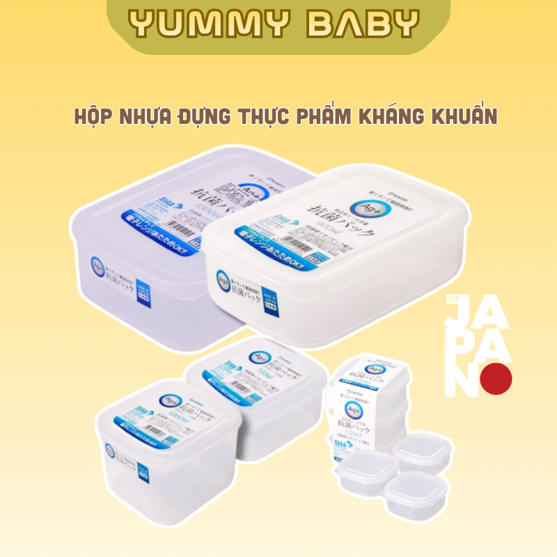 Hộp Trữ Đông - Hộp Trữ Thức Ăn Nakaya Nắp Dẻo (Nhãn Xanh Dương Ag+) - Made in Japan  - YUMMY