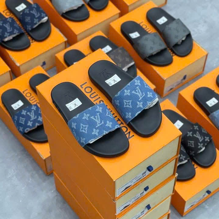 Giày dép nam LV cao cấp, quai da sang trọng, đế cao su, mẫu 2026 (full box).