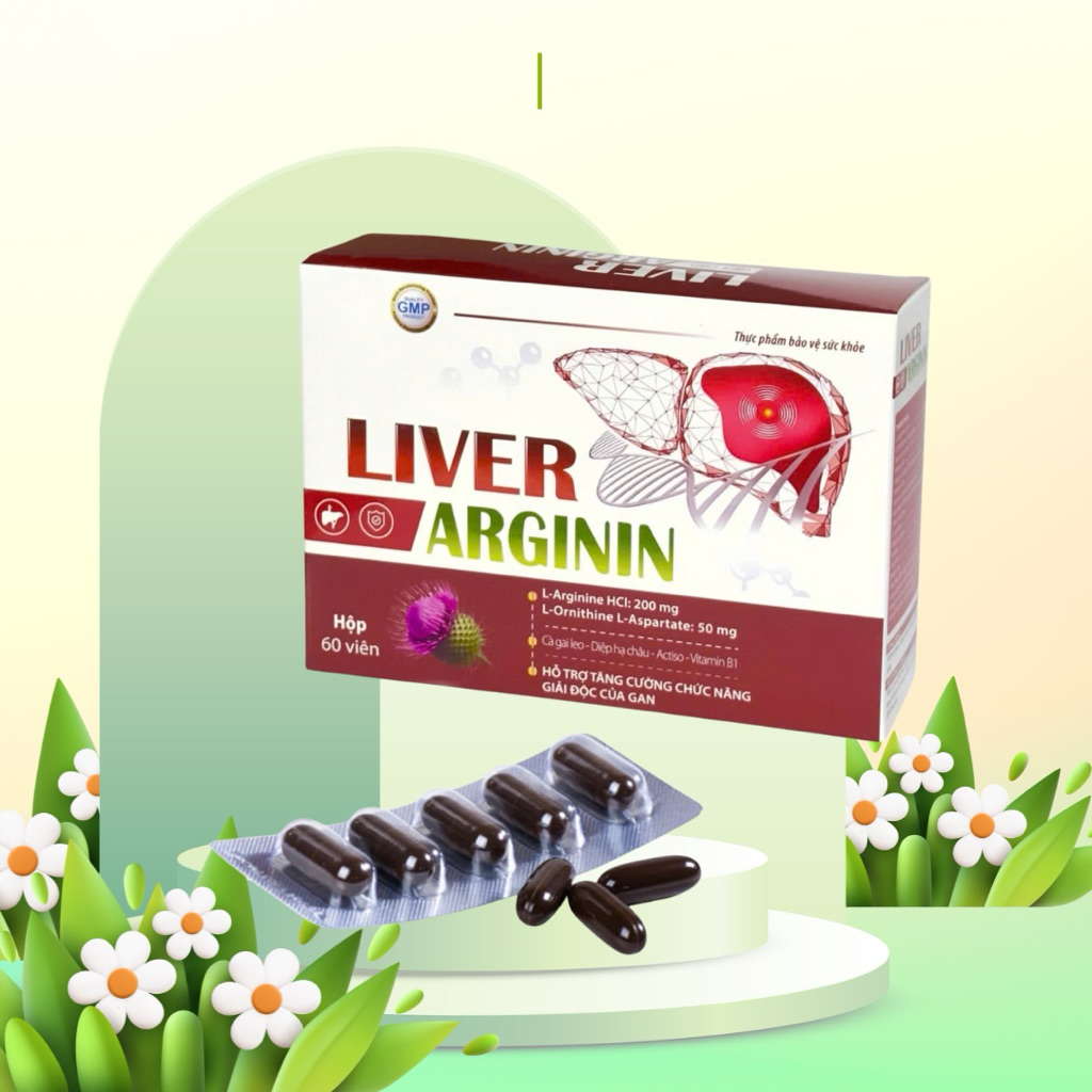 Viên uống giải độc gan Liver Arginin  DP , Hộp 60 viên, tăng cường chức năng gan