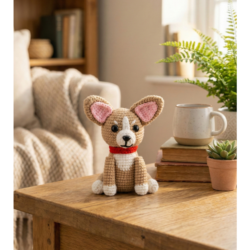 Chó con Chihuahua Móc Len Handmade, Quà tặng Handmade, Thú Móc Len, Quà Tặng Sinh Nhật, An toàn cho 