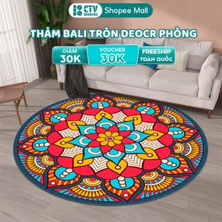 Thảm Trải Sàn Bali  CTV Bedding & decor Storet Hình Tròn Trang Trí Phòng khách, Thảm Tết Chất Nỉ
