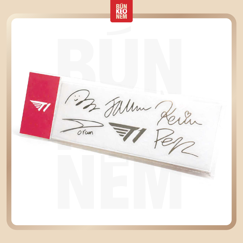 BỘ STICKER UV CHỮ KÝ TUYỂN THỦ T1 DORAN / ONER / FAKER / PEYZ / KERIA T26