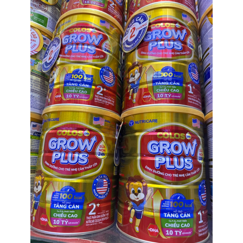 [NUTRICARE]Nutricare Colos24h Grow Plus lon 800g -dinh dưỡng cho trẻ nhẹ cân thấp còi