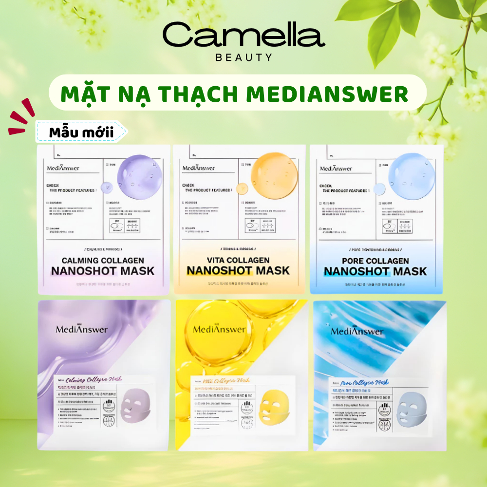 Hộp 5 Miếng Mặt Nạ Thạch Collagen MediAnswer Dưỡng Ẩm, Trẻ Hóa Làn Da - Camella Beauty