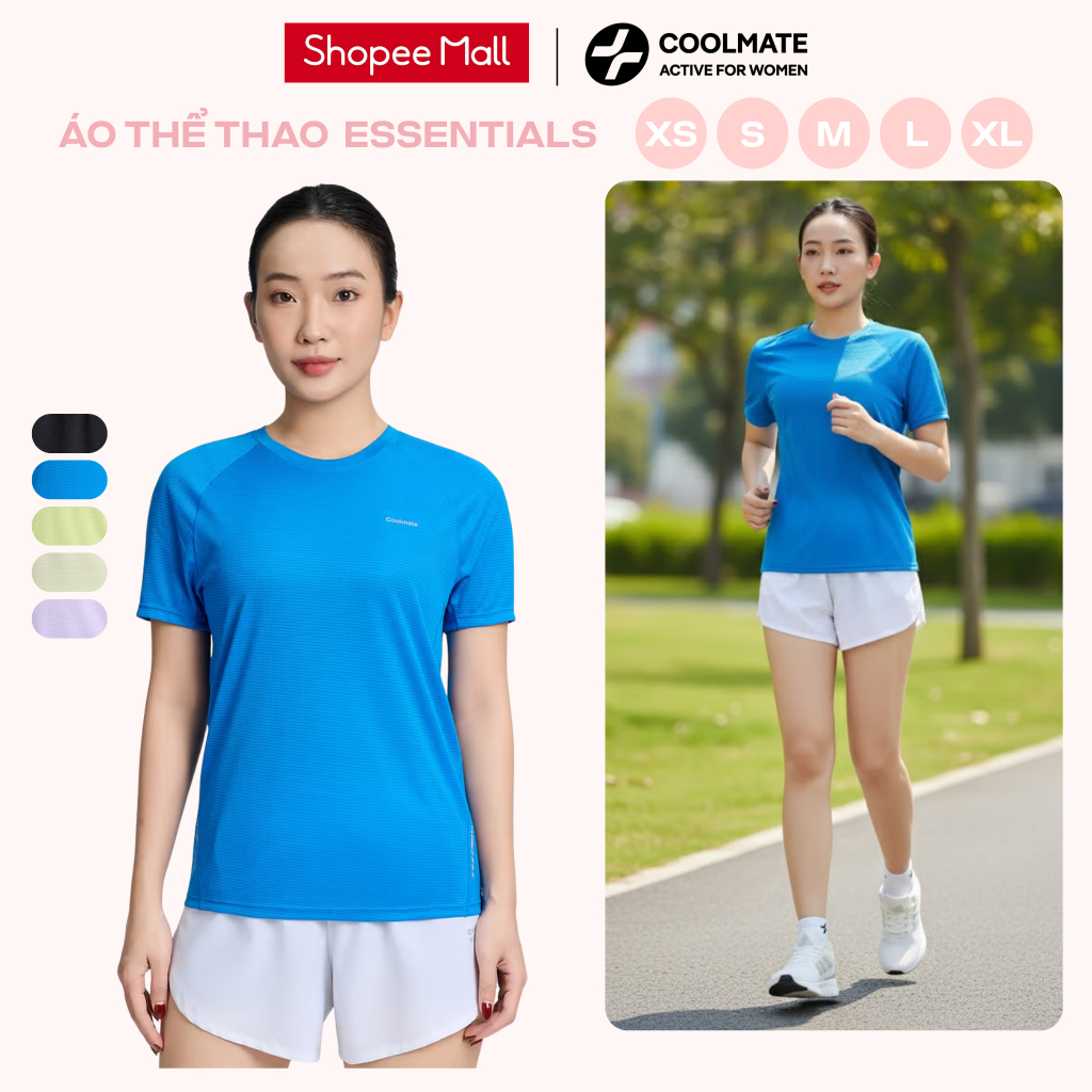 Áo thun Nữ thể thao chạy bộ nữ Essentials thoáng khí - Coolmate Active For Women