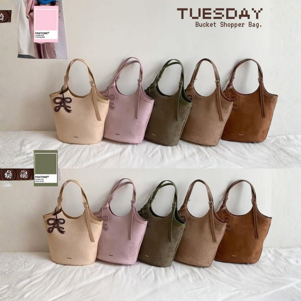 [NEW] Túi Đeo Vai Bucket 8angles Tuesday 14inch Da Lộn Mềm Mịn Đứng Form Đựng Vừa Ipad Macbook