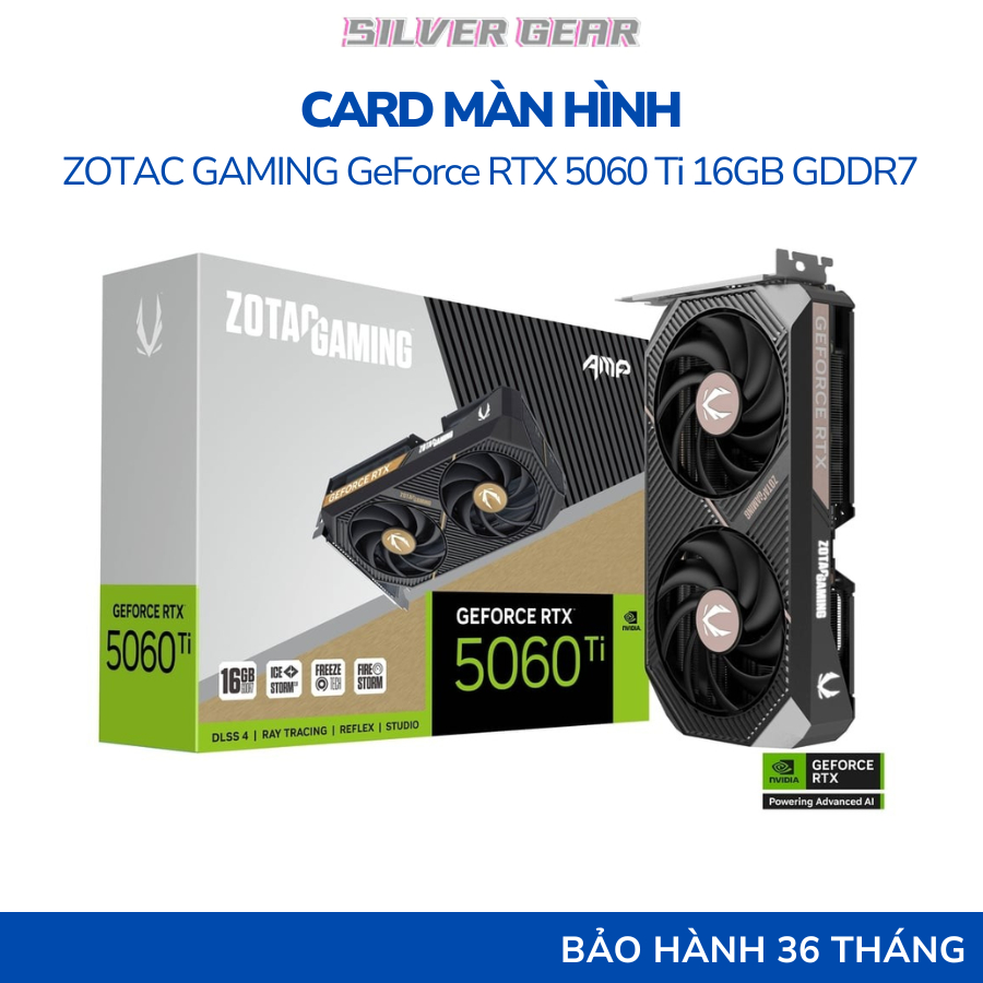 Card màn hình ZOTAC GeForce RTX 5060Ti Twin Edge 2 Fan 16GB GDDR7