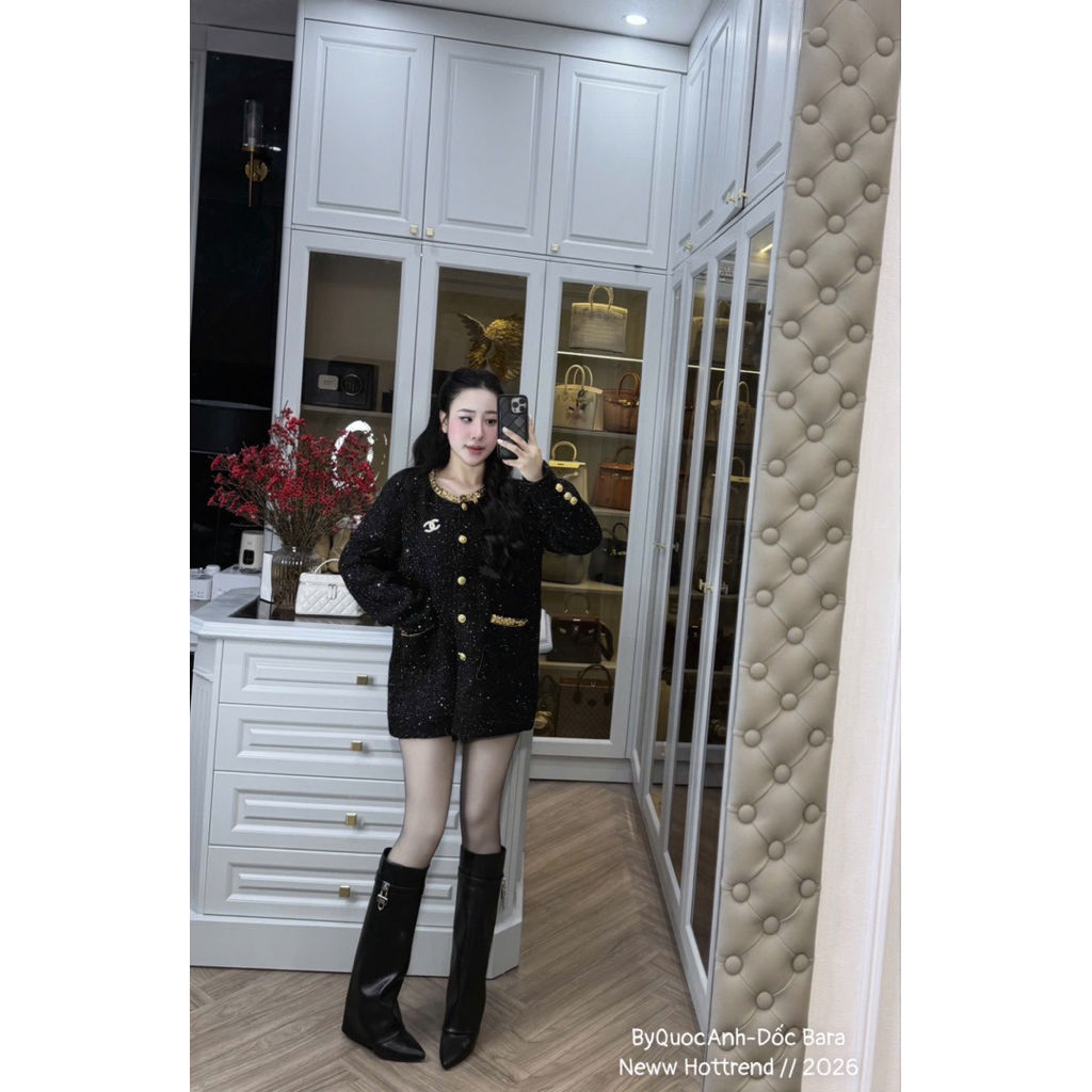 [ CHOU STUDIO ] ÁO DẠ DÁNG XUÔNG TẶNG KÈM TAG C.H.A.N.E.L