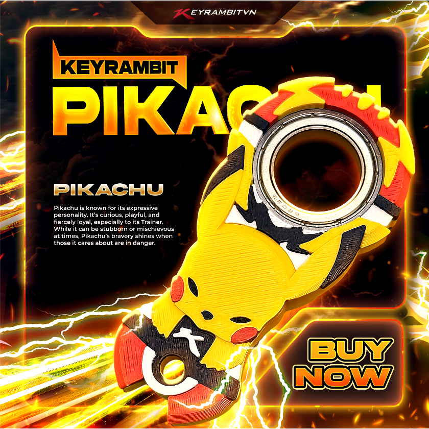 [POKÉMON] Keyrambit Pikachu – Electric Bond – Keyrambitvn – Móc Khoá Xả Stress