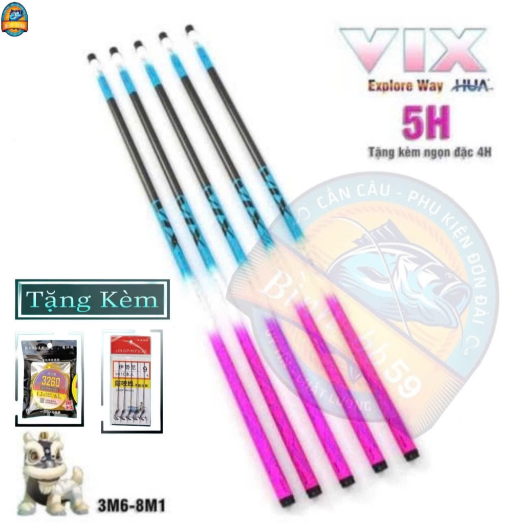 Cần câu tay HUA MX  /VIX độ cứng 5H chuyên cảm giác rô diếc kèm ngọn phụ ( Quà tặng trục. thẻo )