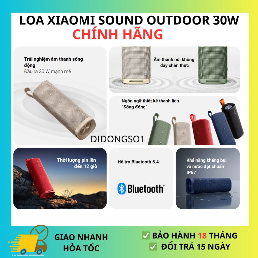 Loa Bluetooth Xiaomi Sound Outdoor 30W - Hàng Chính Hãng Việt Nam
