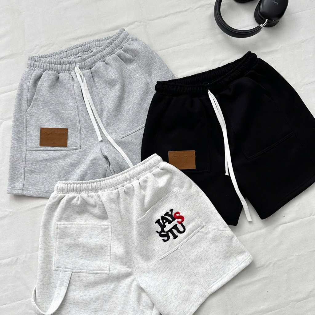 Quần Short Thun JISTU ống rộng vải nỉ 2DA Form ngắn màu ĐEN/XÁM TIÊU Unisex Nam nữ 🖤 Jaystoree | BigBuy360 - bigbuy360.vn