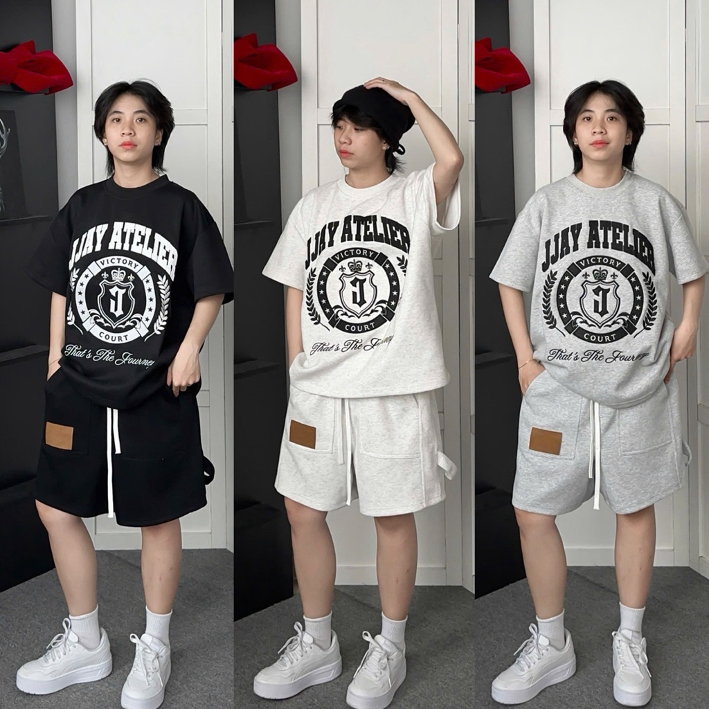Quần Short Thun JISTU ống rộng vải nỉ 2DA Form ngắn màu ĐEN/XÁM TIÊU Unisex Nam nữ 🖤 Jaystoree | BigBuy360 - bigbuy360.vn