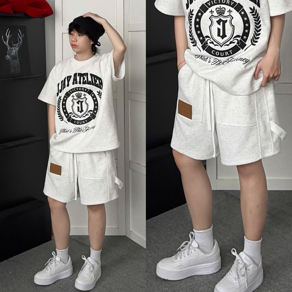 Quần Short Thun JISTU ống rộng vải nỉ 2DA Form ngắn màu ĐEN/XÁM TIÊU Unisex Nam nữ 🖤 Jaystoree | BigBuy360 - bigbuy360.vn
