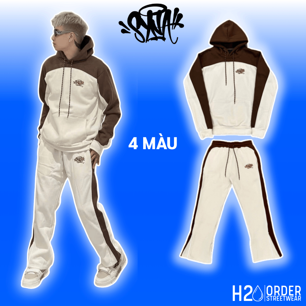 (Best Quality) Bộ Hoodie Syna World Tracksuit Drip Nỉ Bông, Set Quần Áo Dài Có Mũ Nam Nữ Form Ôm Str