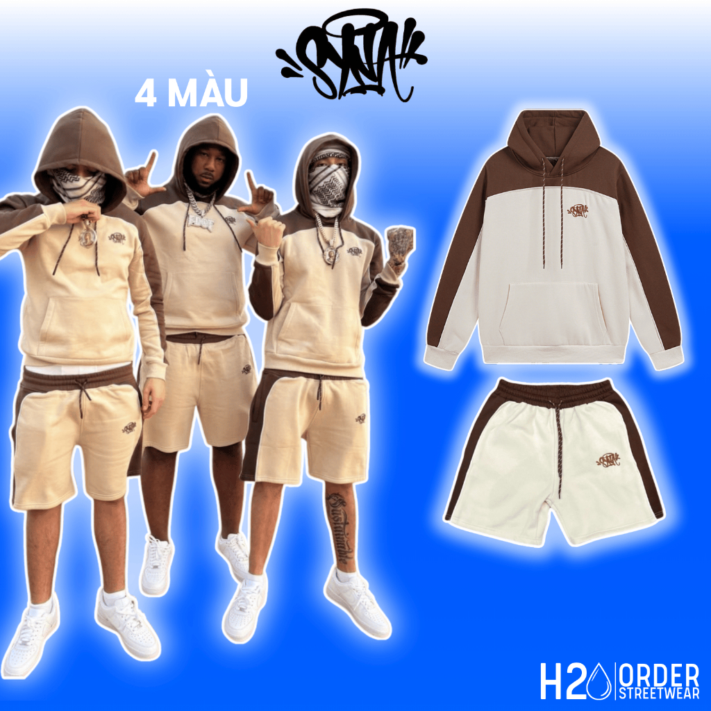 (Best Quality) Bộ Hoodie cộc Syna World Tracksuit Drip UK Nỉ Bông, Set Hoodie Quần Cộc Có Mũ Nam Nữ 