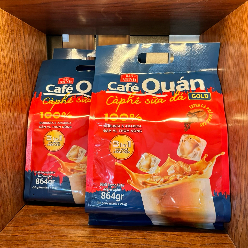 Cà Phê Quán Gold 3in1 - Túi 36 Gói - Cà Phê Bảo Minh