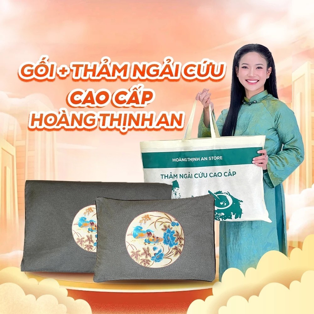 Combo Gối và Thảm Ngải Cứu Thịnh An Cao Cấp – Đệm Sưởi Ngải Cứu Đông Y Thải Điện, Bảo Vệ Sức Khỏe Người Dùng