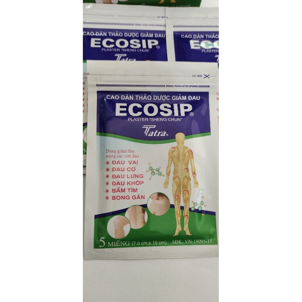 (Combo 3gói )Cao dán thảo dược giảm đau Ecosip