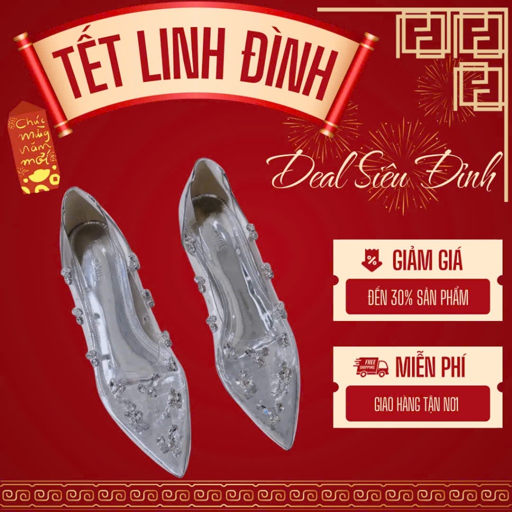 LOVIIECORNER GIÀY BÚP BÊ MŨI NHỌN BÍT HẬU PHONG CÁCH NHẸ NHÀNG - GIÀY THỜI TRANG QUAI TRONG ĐÍNH ĐÁ 