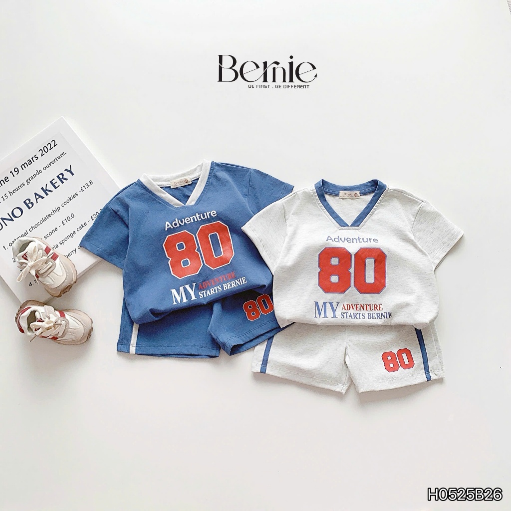 Đồ bộ thể thao bóng đá cho bé trai ADVENTURE cotton đi học đi chơi 9 đến 24kg BERNIE H0525B26