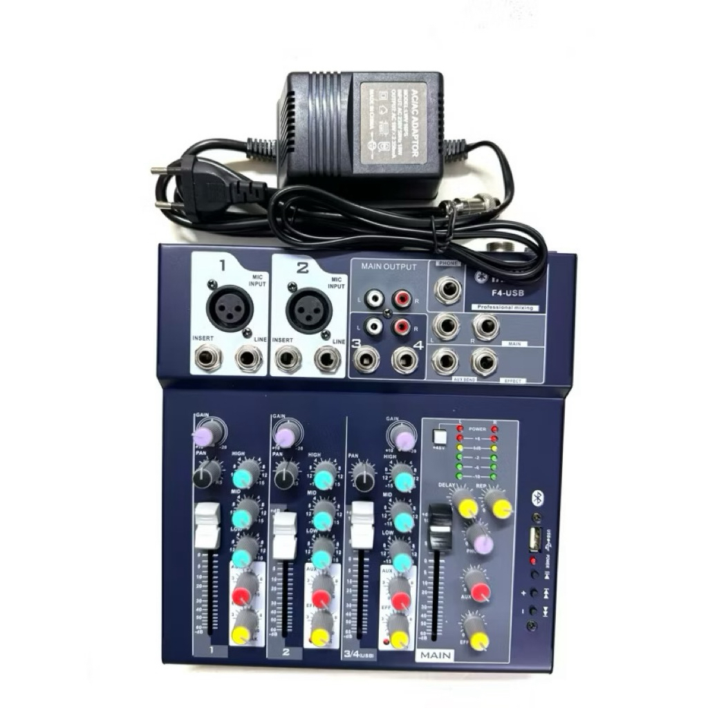 BỘ CHỘN ÂM THANH MIXER F4  USB CÓ BLUETOOTH