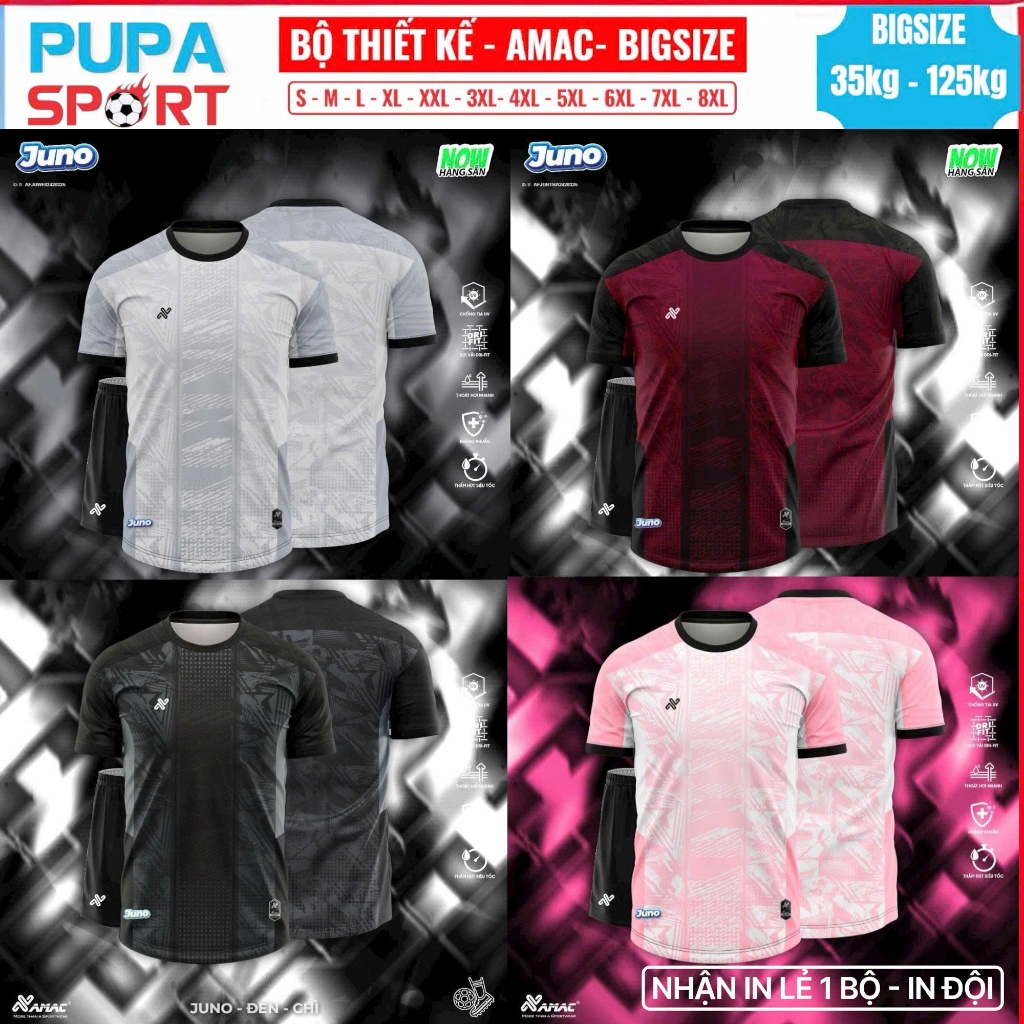 [BIG SIZE 35-125kg] Bộ Quần Áo Thể Thao - Amac Juno - Nhiều Màu , Vải Mè Cao Cấp,Cho Nam Nữ