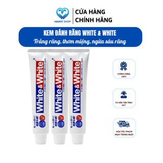 Combo 3 Kem Đánh Răng White & White Lion Làm Trắng Răng , Hơi Thở Thơm Mát 150g Nhật Bản