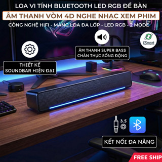 Loa Máy Tính Bluetooth Để Bàn V196 LED RGB Âm Thanh Vòm 4D Kết Nối Đa Năng Với Máy Tính Điện Thoại