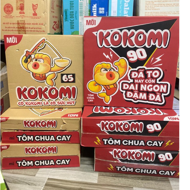 Mì Kokomi Vị Tôm Chua Cay Thùng (30 gói x 65g/90g)