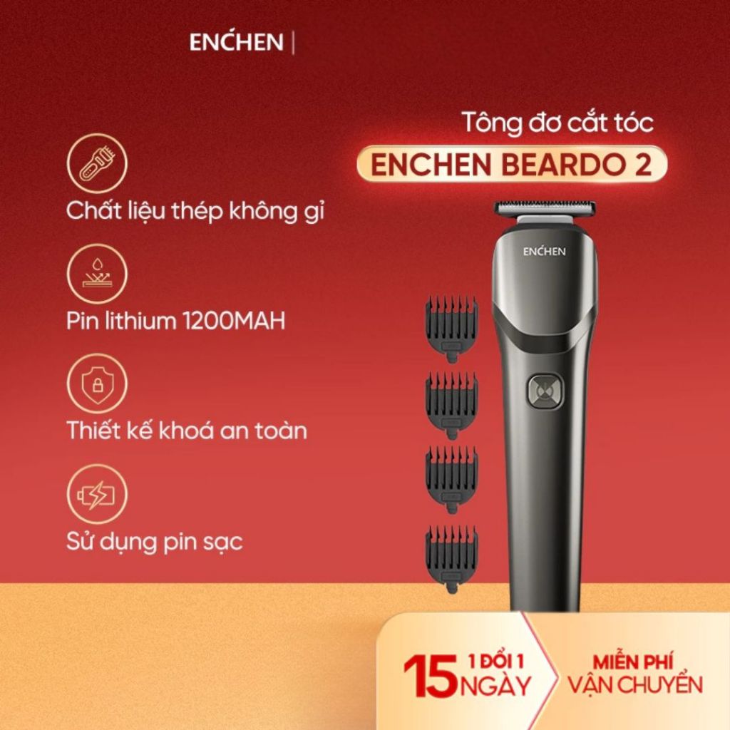 [HÀNG OUTLET] - Tông đơ đa năng Enchen Beardo 2 tốc độ cao, lưỡi thép không gỉ, động cơ mạnh mẽ, độ 